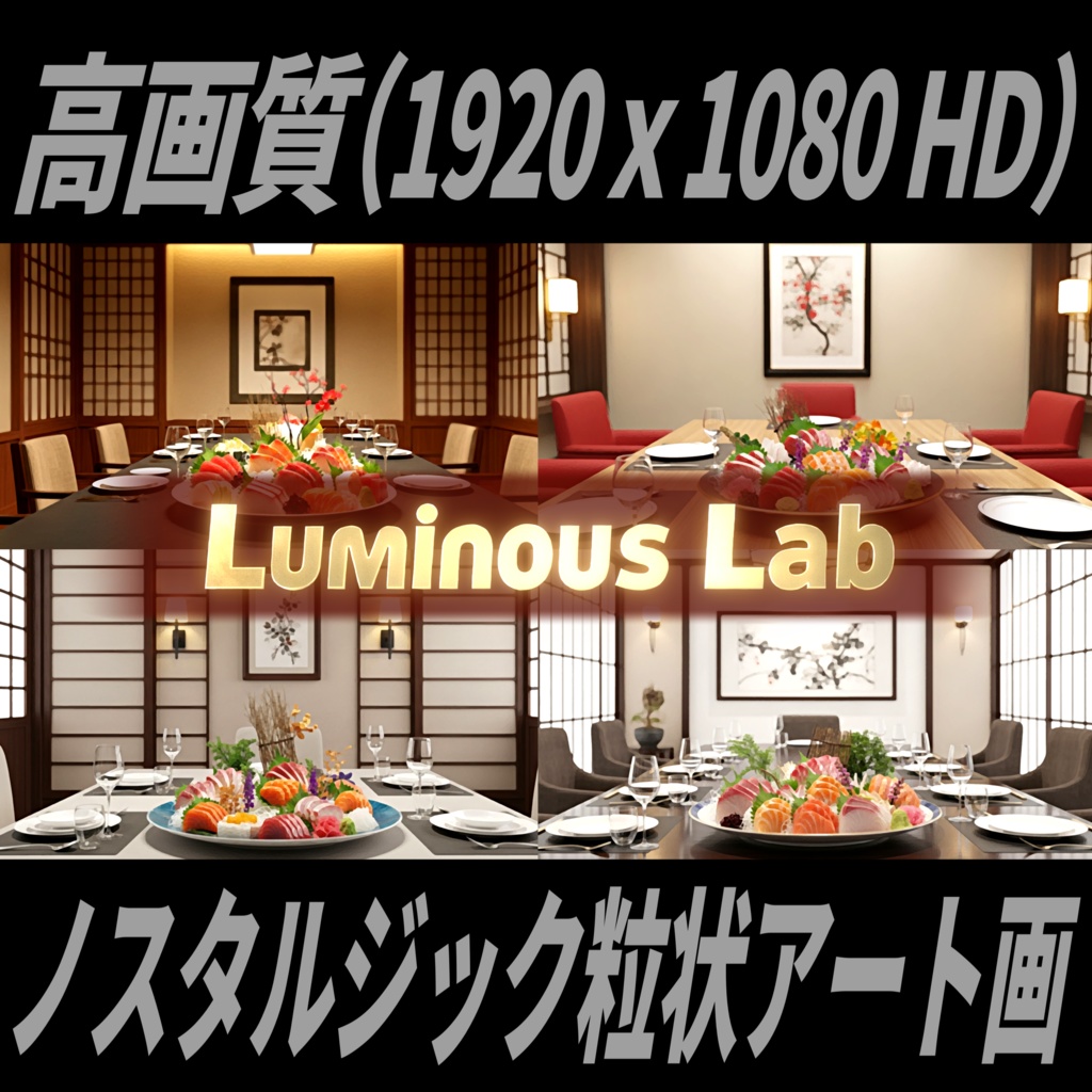 【料亭】ノスタルジック粒状アート画|No0060|背景画像・背景デザイン(PNG)