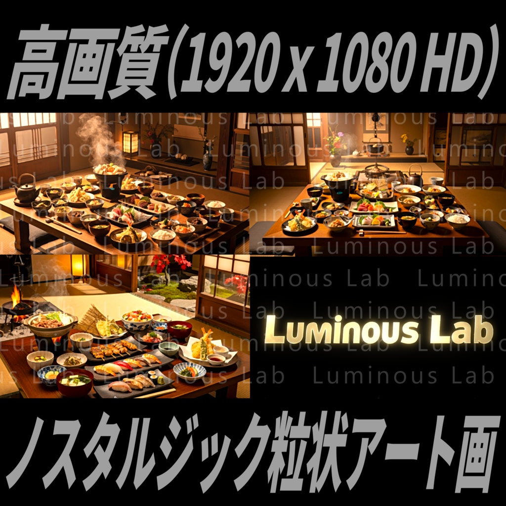 【和の食卓】ノスタルジック粒状アート画|No0061|背景画像・背景デザイン(PNG)