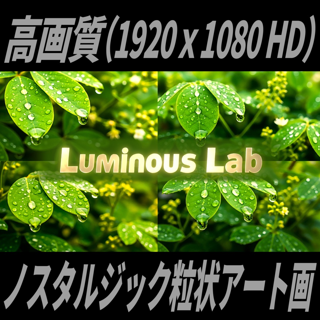 【葉しずく】ノスタルジック粒状アート画|No0072|背景画像・背景デザイン(PNG)