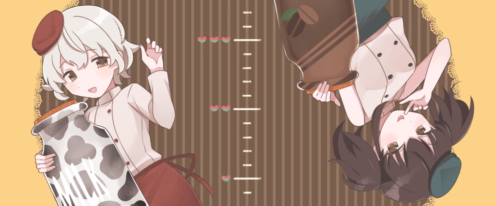 ミルクとコーヒーのマグカップ