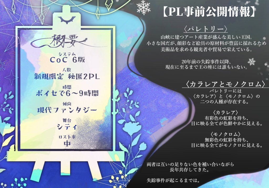 【CoCシナリオ】Palettears 《SPLL:E193428》