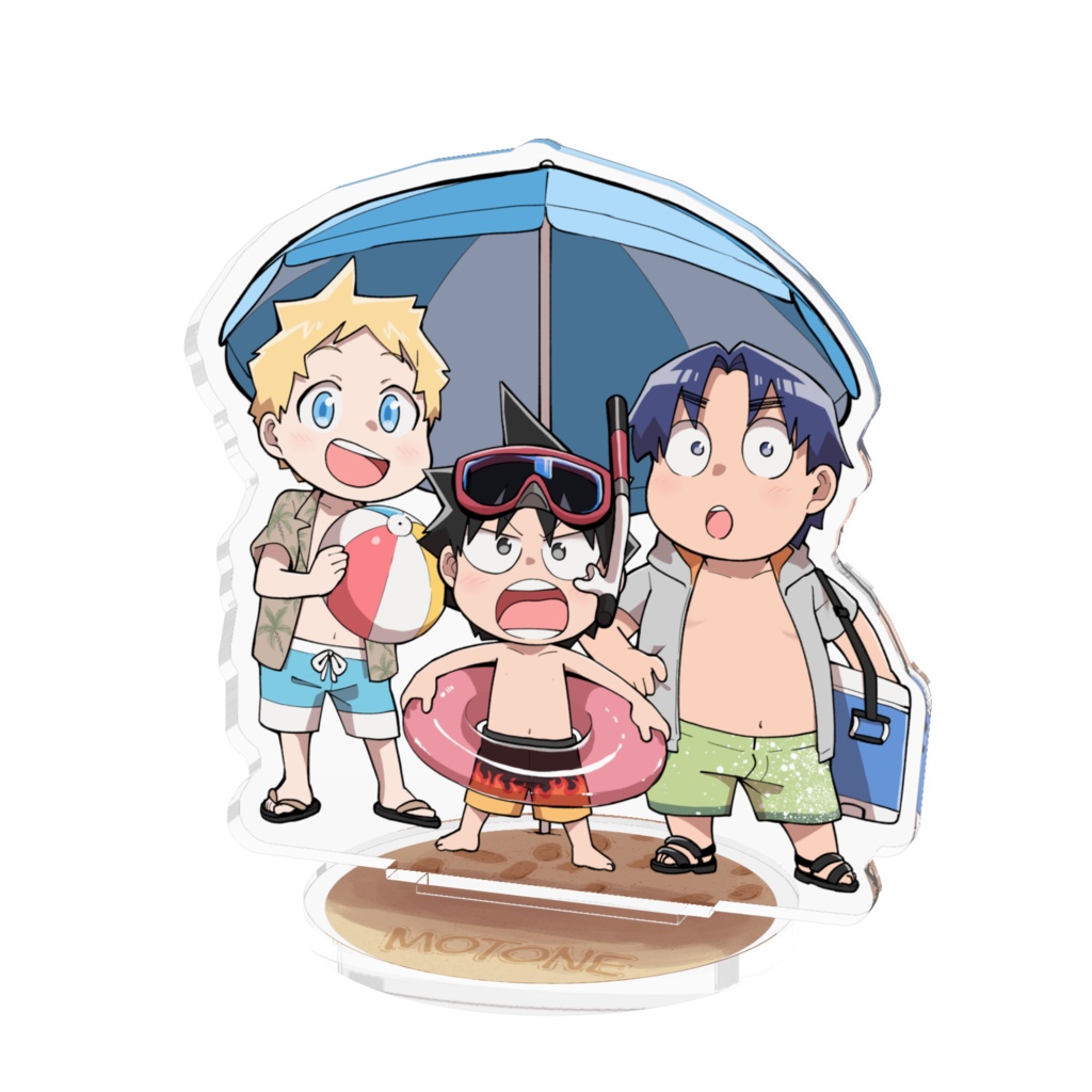 元音くんアクリルフィギュア(3人で海！)