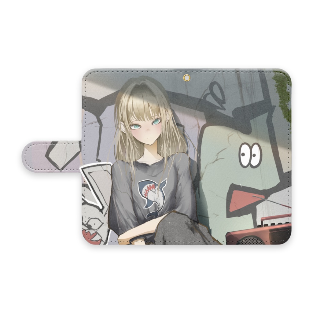 【Original Art「street girl」】手帳型AndroidケースS〜L