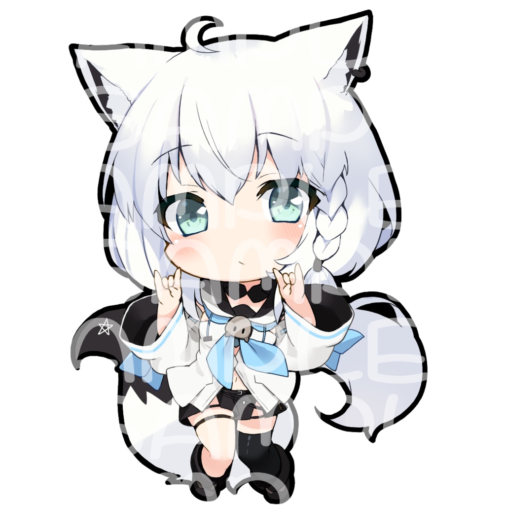 【非公式】白上フブキ 70mm×70mm【アクリルキーホルダー】