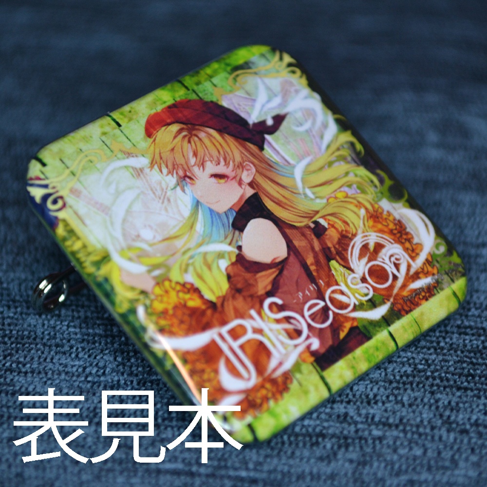 【缶バッチ】IRISeason -アイリシーズン-【正方形 37×37mmクリップピン缶バッジ】