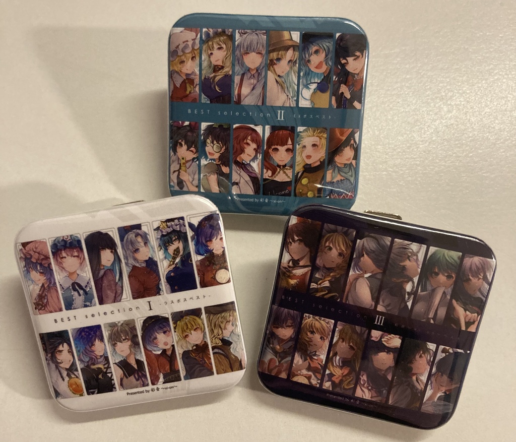 【缶バッチ】BEST盤3種類セット【正方形 37×37mmクリップピン缶バッジ】