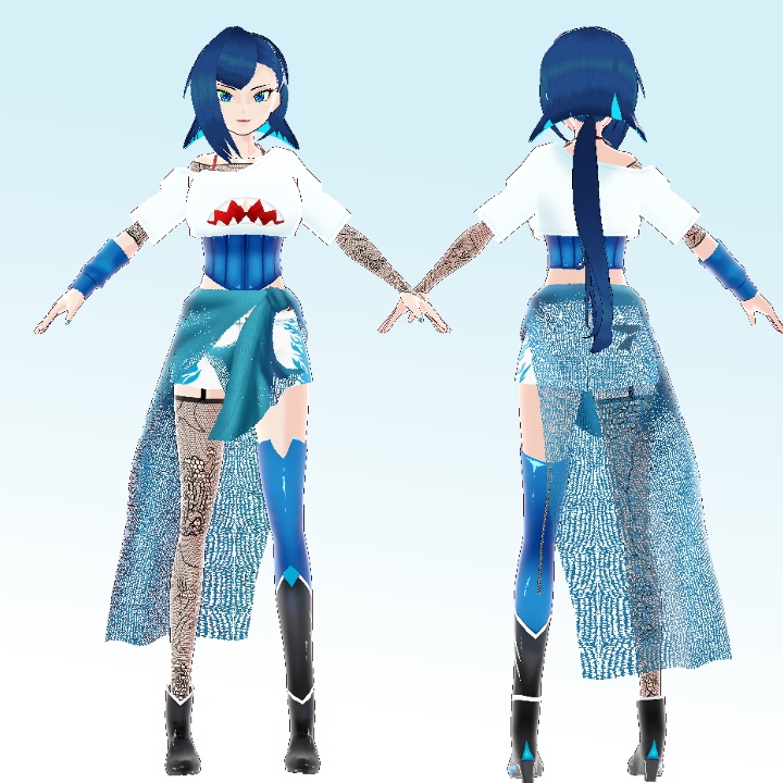 【VRChat向け3Dアバター】サメ子(VRM0.0 / 1.0 同梱・Poiyomi対応)【PC版】