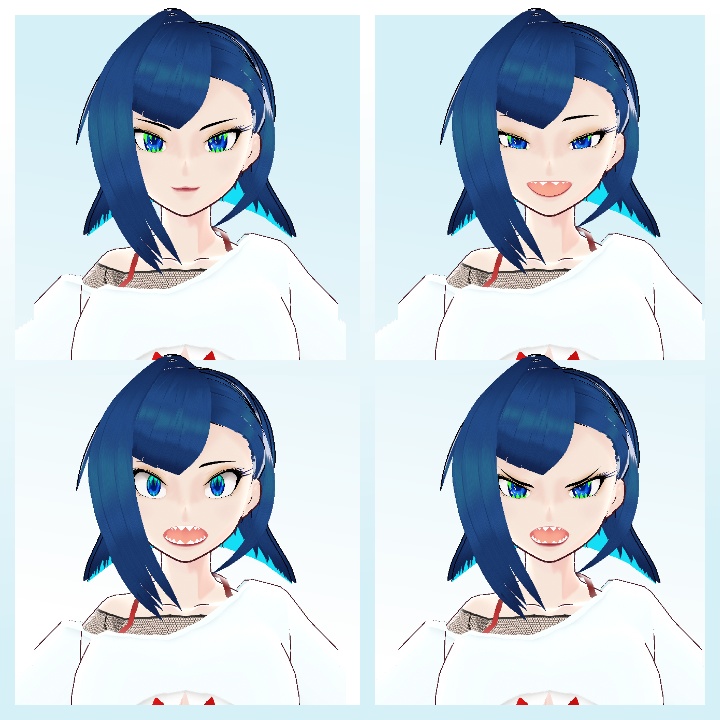 【VRChat向け3Dアバター】サメ子(VRM0.0 / 1.0 同梱・Poiyomi対応)【PC版】