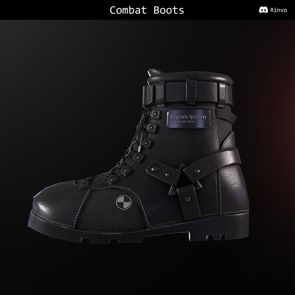 Rinvo's Combat Boots for VRChat Avatars (PC/Quest VRChat Avatars Clothing)