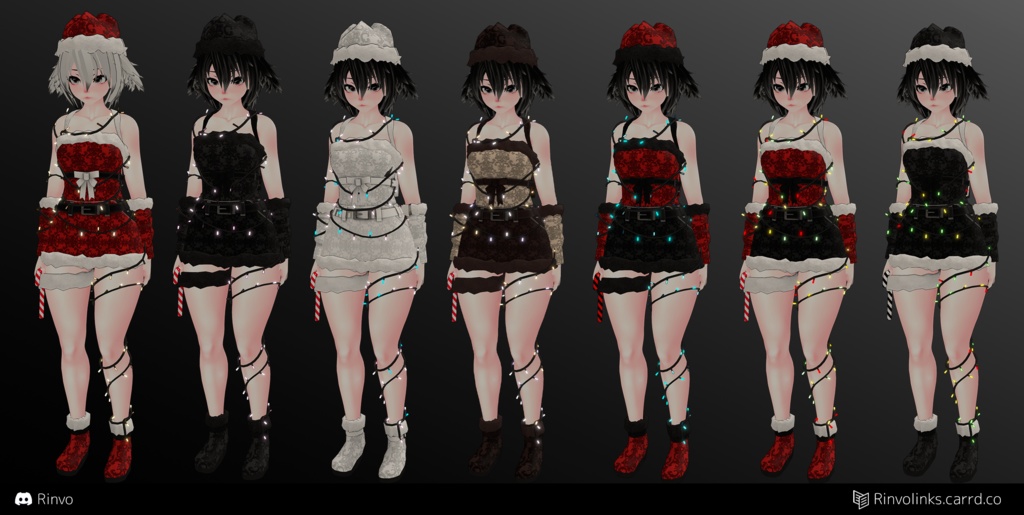 Christmas Outfit (VRChat outfit rigged for GodMagician, Rindo, ZinFit, VRBase Egirl, Anime, Celestia)
