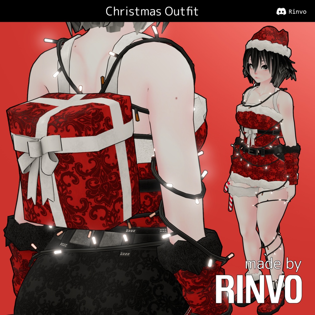 Christmas Outfit (VRChat outfit rigged for GodMagician, Rindo, ZinFit, VRBase Egirl, Anime, Celestia)