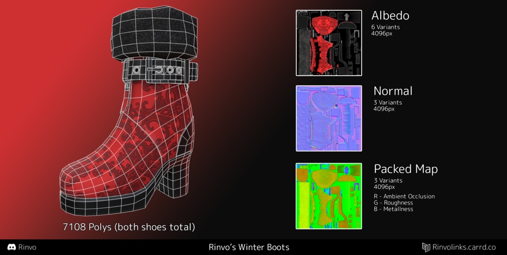 Winter Shoes / Winter Heels (VRChat asset for VRBase EGirl, Anime, Fantasy, Rindo, Rusk, Kokoa, Selestia, ZinFit)