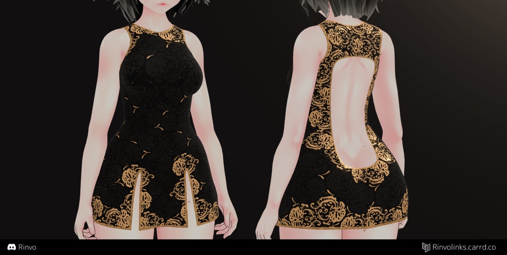 Lunar New Years Dress / Chinese Dress (Rigged for VRBase Egirl, Anime, GodMagician, ZinFit, Selestia, Rindo)