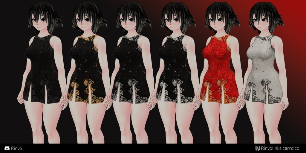 Lunar New Years Dress / Chinese Dress (Rigged for VRBase Egirl, Anime, GodMagician, ZinFit, Selestia, Rindo)