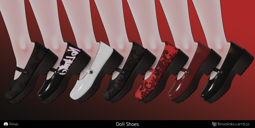 Doll Shoes (Rigged for GodMagician, Saki, VRBase Anime, Egirl, Fantasy, Selestia, Rusk, ZinFit, PandaV2, Rusk)