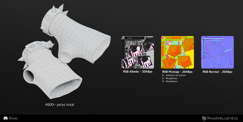 Gloves (VRChat asset rigged for GodMagician, VRBase Anime, Egirl, Celestia, Rindo, ZinFit, Saki)