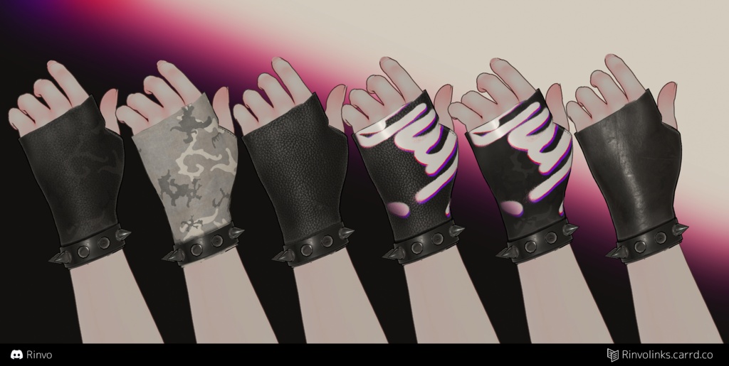Gloves (VRChat asset rigged for GodMagician, VRBase Anime, Egirl, Celestia, Rindo, ZinFit, Saki)