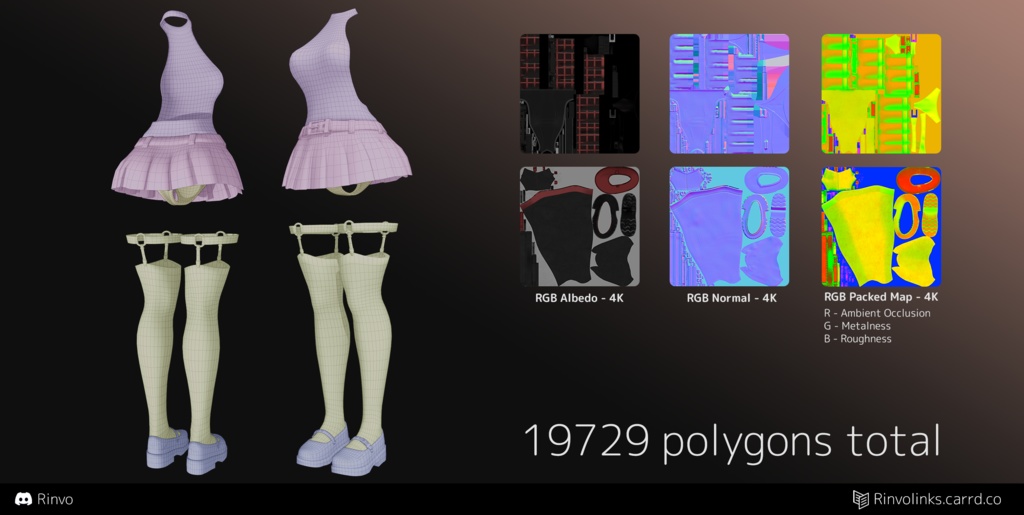 Slightly Punk (VRChat Outfit Rigged for GodMagician, VRBase Egirl, Anime, ZinFit, Saki, Rindo, Seletsia)