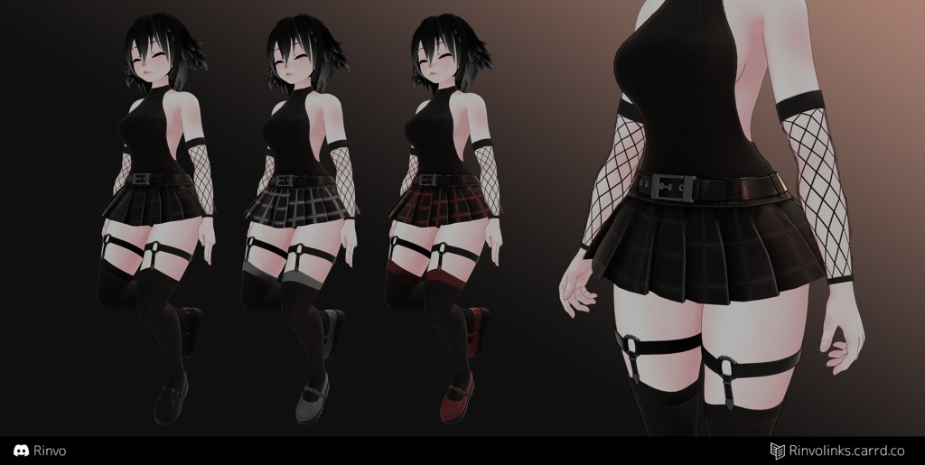 Slightly Punk (VRChat Outfit Rigged for GodMagician, VRBase Egirl, Anime, ZinFit, Saki, Rindo, Seletsia)