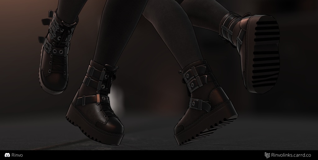 Slightly Punk Boots (VRChat asset rigged for GodMagician, GodRevenger, Rindo, Selestia, VRBase Anime, Egirl, Fantasy, ZinFit, Saki)