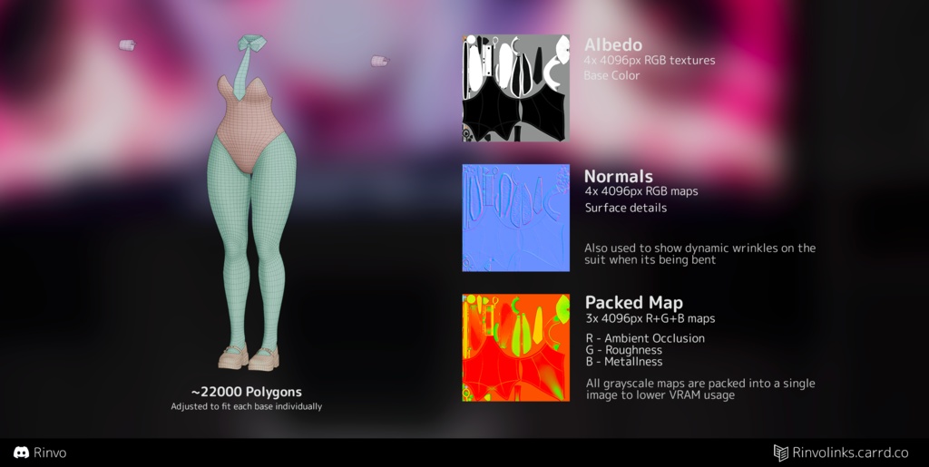 Bunny Suit (Full VRChat Outfit rigged for GodMagician, GodRevenger, VRBase Egirl, Rindo)