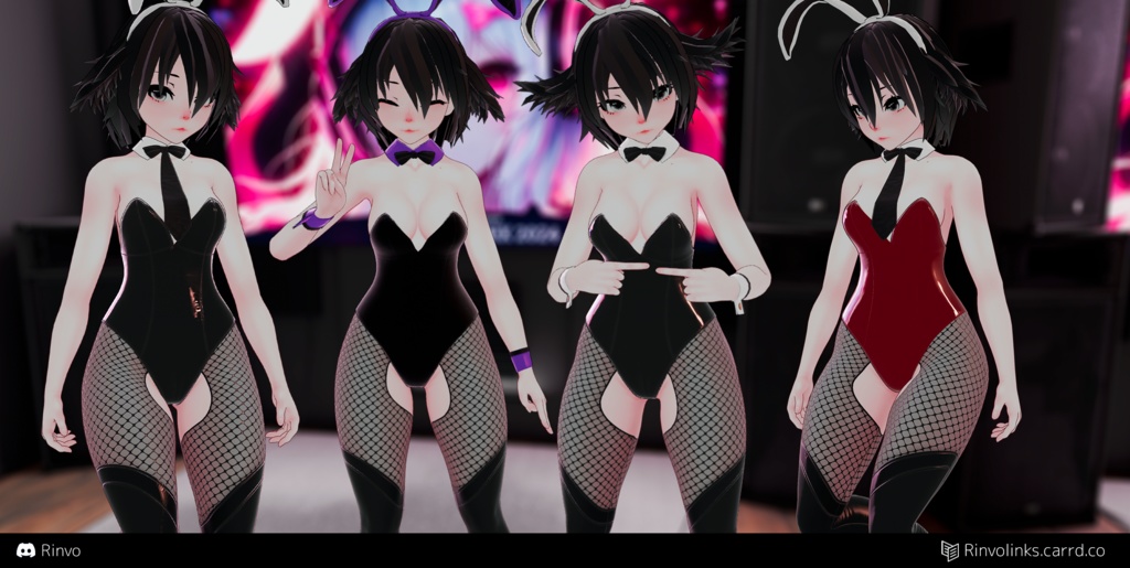 Bunny Suit (Full VRChat Outfit rigged for GodMagician, GodRevenger, VRBase Egirl, Rindo)