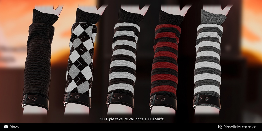Hand Warmers / Arm Warmers (VRChat asset rigged for GodMagician, GodRevenger, Egirl, Anime, Fantasy, Rindo, Rusk, ZinFit, Saki)