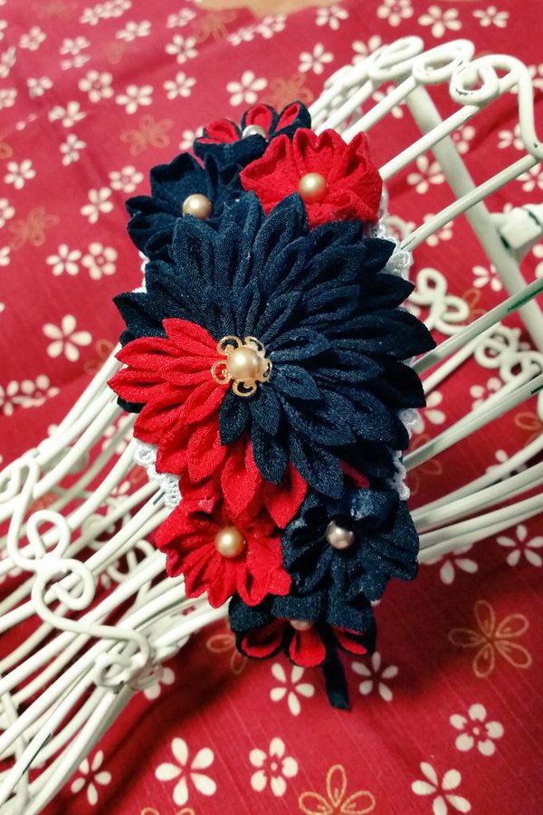 加州清光イメージつまみ細工カチューシャ