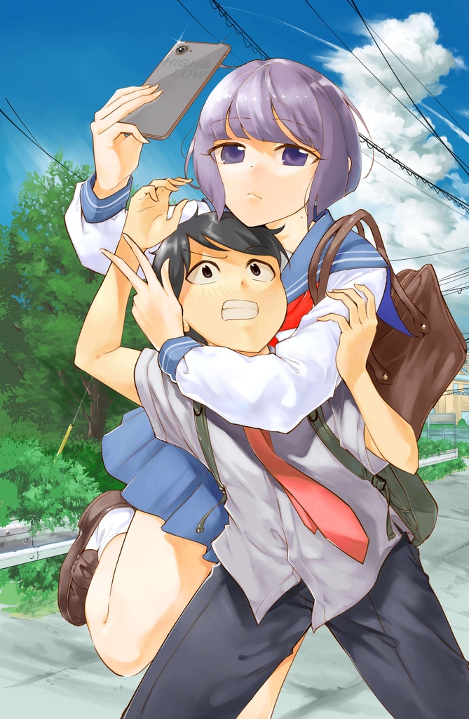 高身長の後輩(女)と低身長の先輩(男)HiGH&LOW トートバッグ