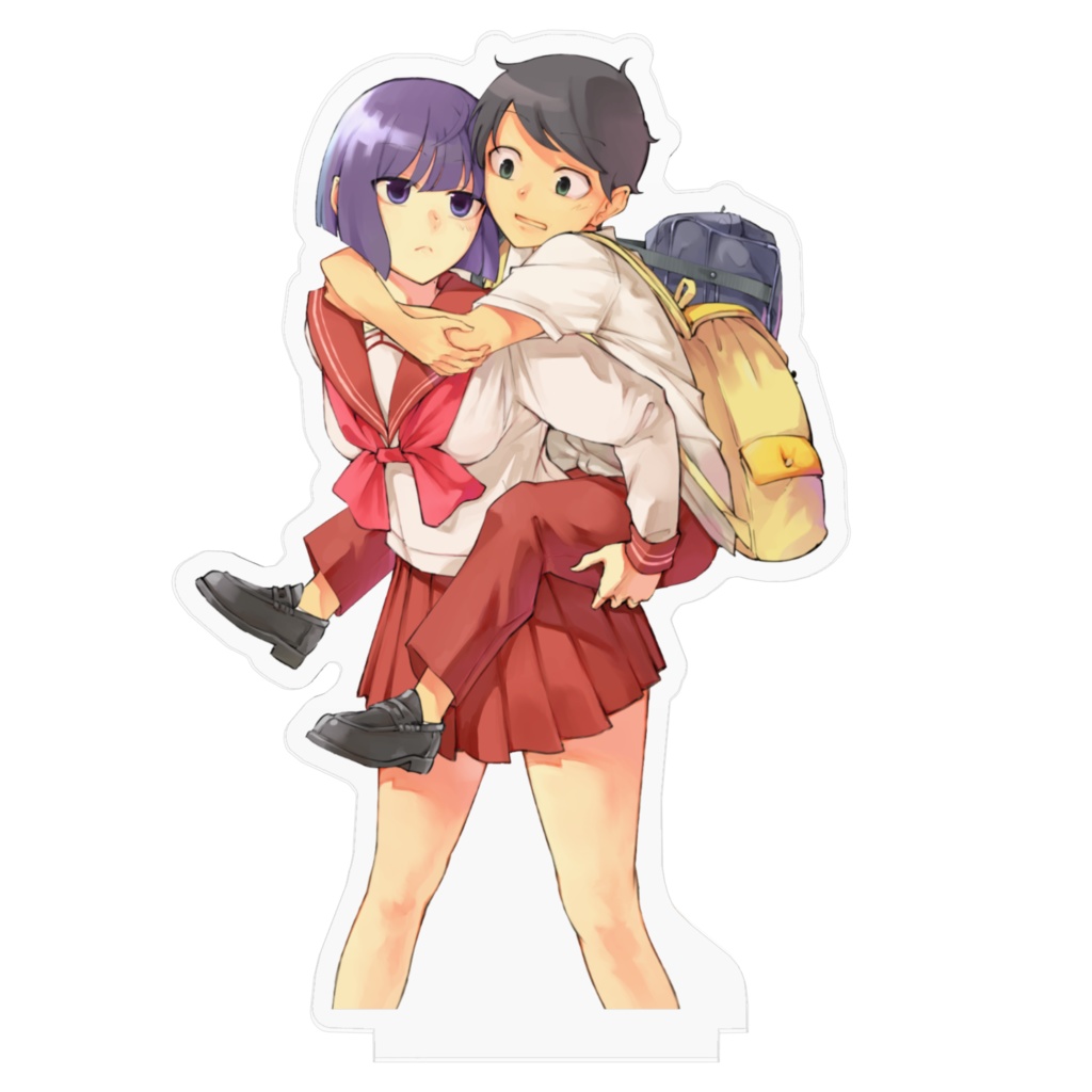 後輩先輩おんぶアクリルフィギュア 10cm