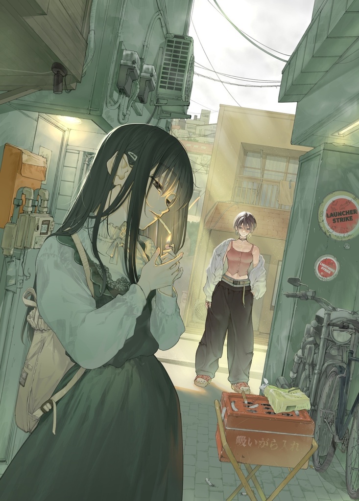 タバコ後輩 A3ポスター生サイン入り（2巻表紙イラスト）