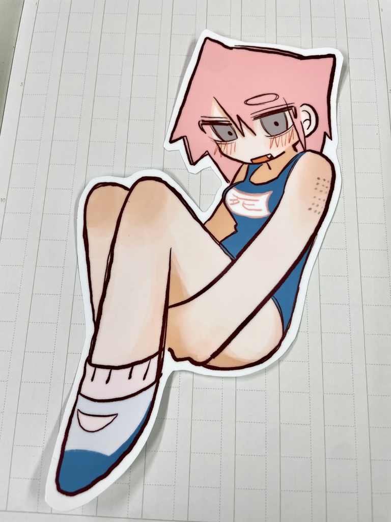 【ステッカー】スク水ネコ(大)