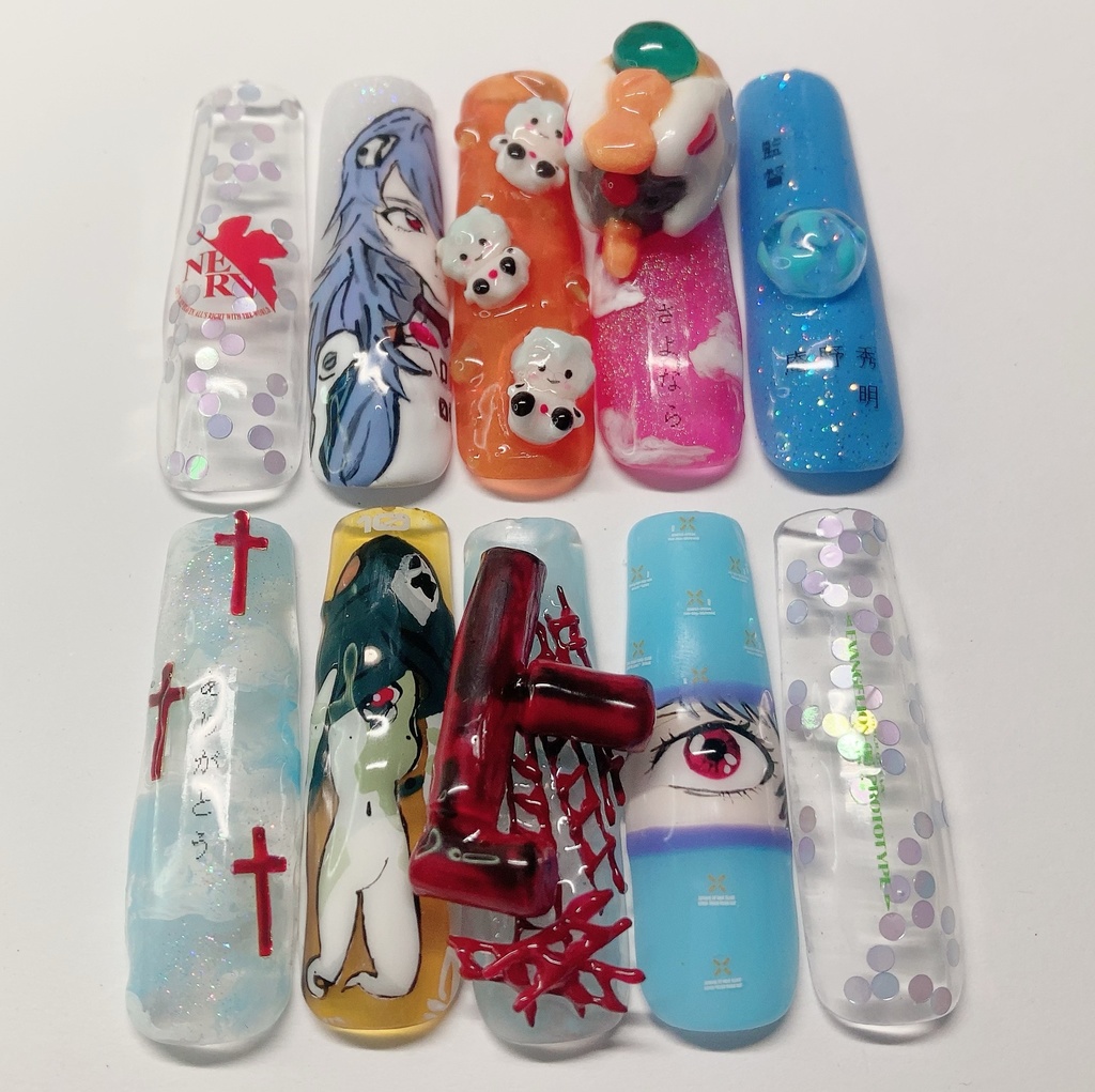 綾波レイのネイルチップ