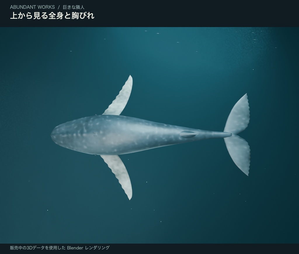 巨きな隣人|ザトウクジラ・遊泳ループ付き3D素材【Blender / GLB】