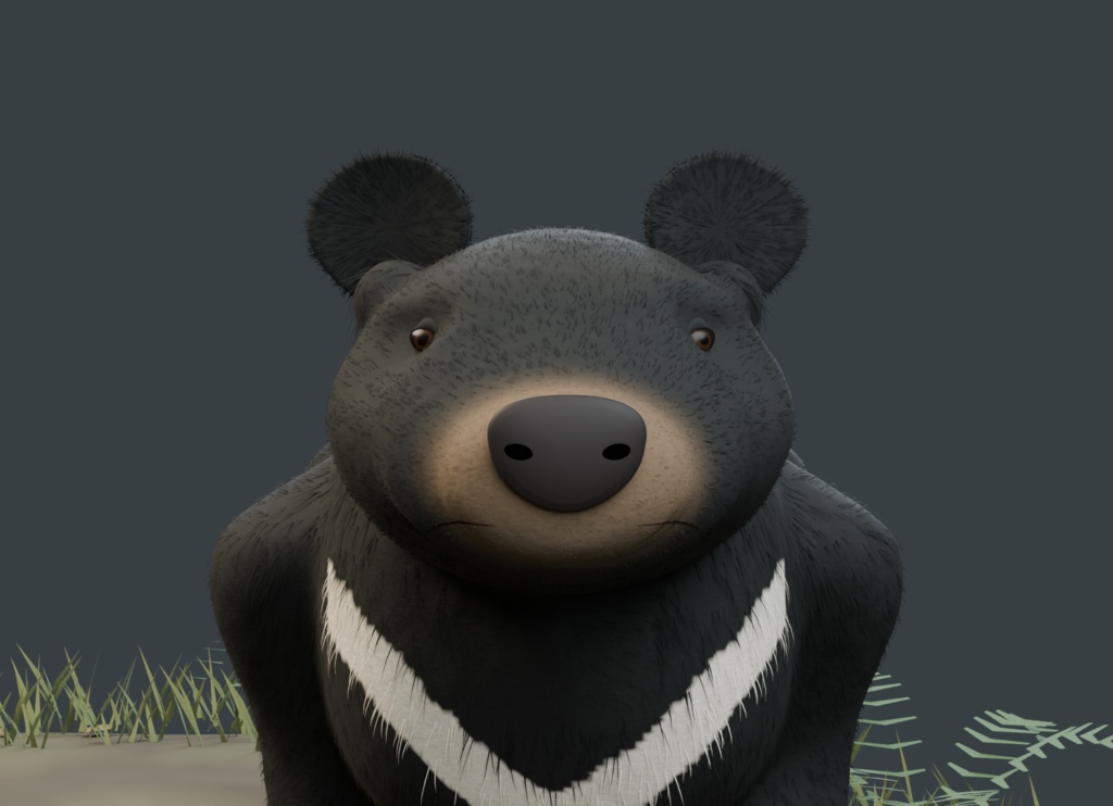 森に息づくふたつの影|ツキノワグマとヒグマ・3D素材セット【Blender / GLB】