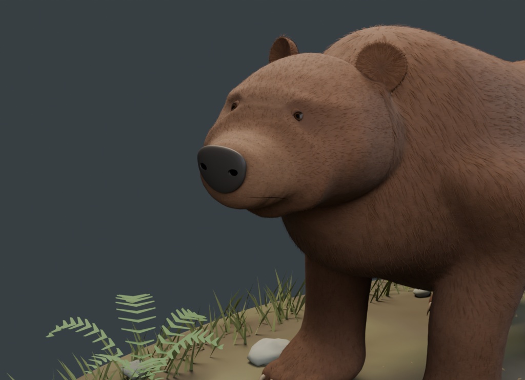 森に息づくふたつの影|ツキノワグマとヒグマ・3D素材セット【Blender / GLB】