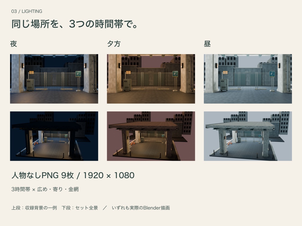 高架下の一角 01|人物撮影用3D背景【Blender / GLB / PNG】