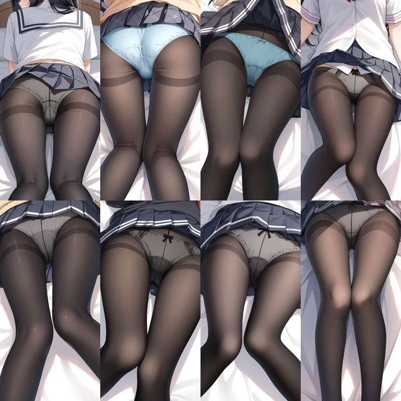 制服女子の黒タイツパンチラ Vol.3【150枚】