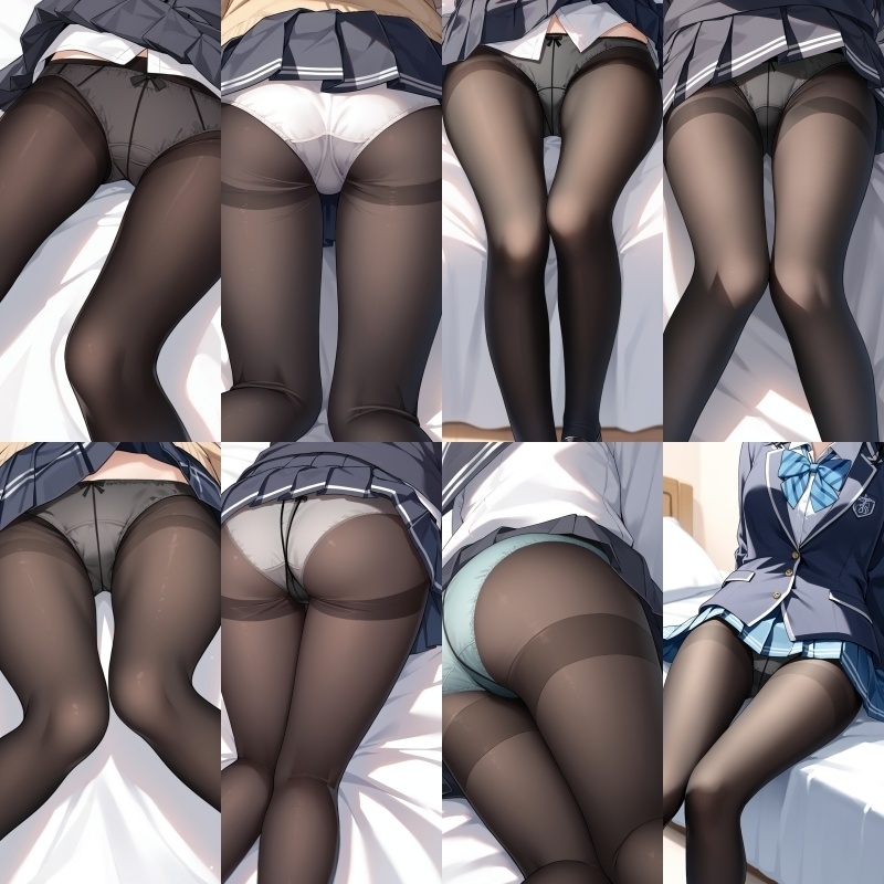 制服女子の黒タイツパンチラ Vol.5【150枚】