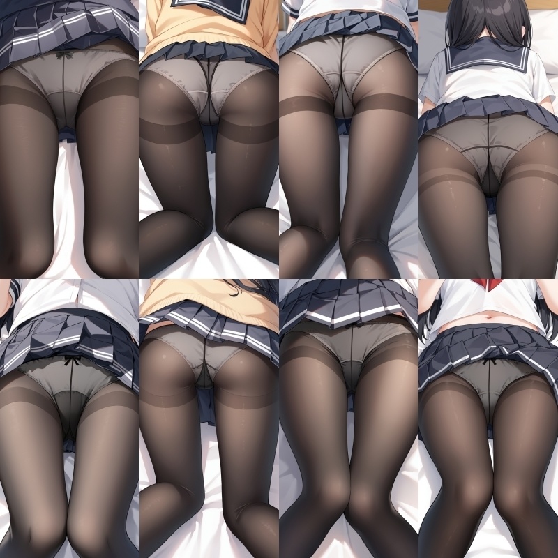 制服女子の黒タイツパンチラ Vol.5【150枚】