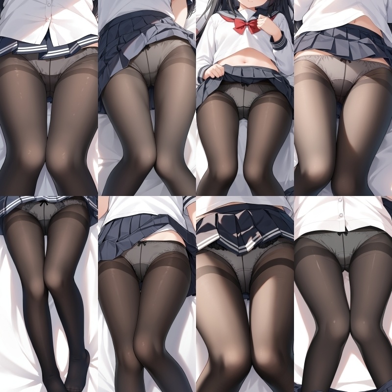 制服女子の黒タイツパンチラ Vol.6【150枚】