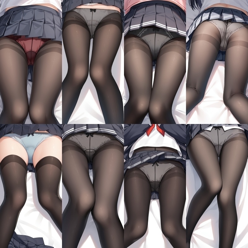 制服女子の黒タイツパンチラ Vol.8【150枚】