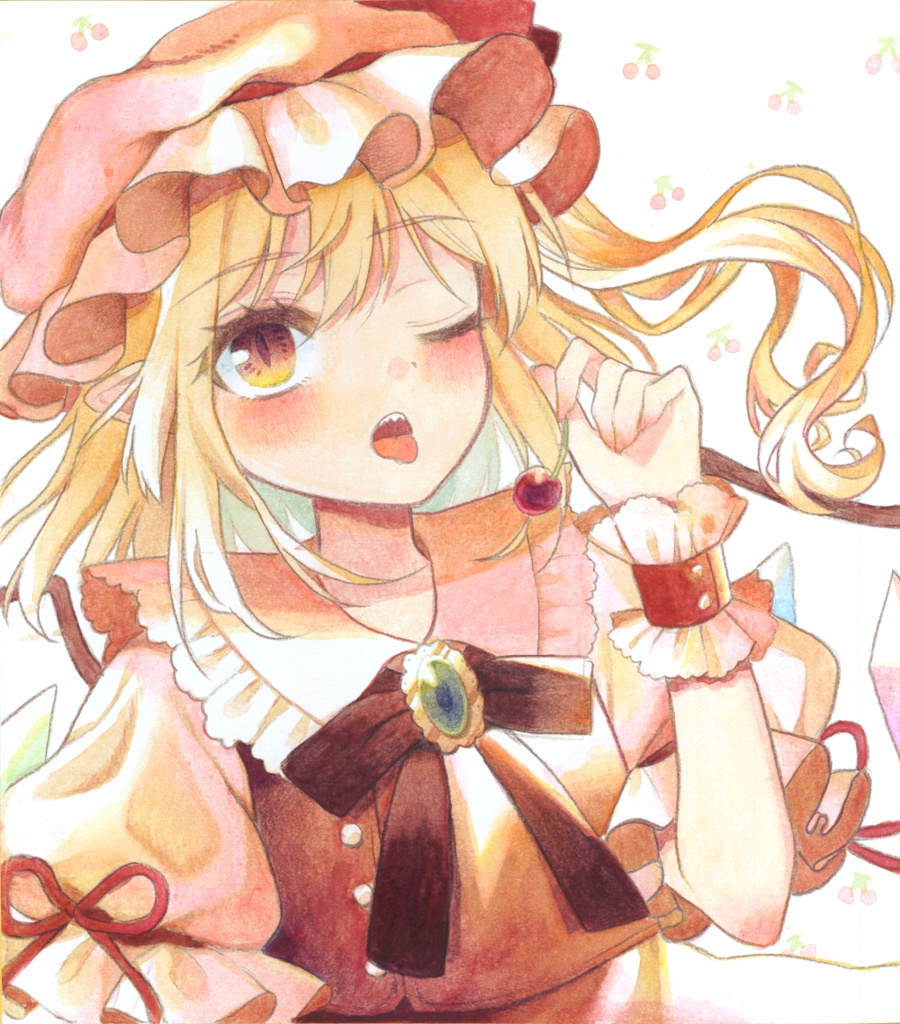 フランドール 手描き色紙 紺碧燈 Booth