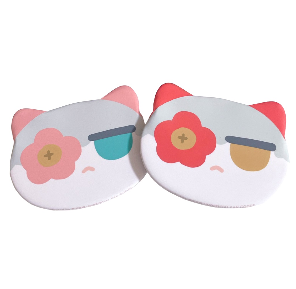 ④ねこ型缶バッジ 2種