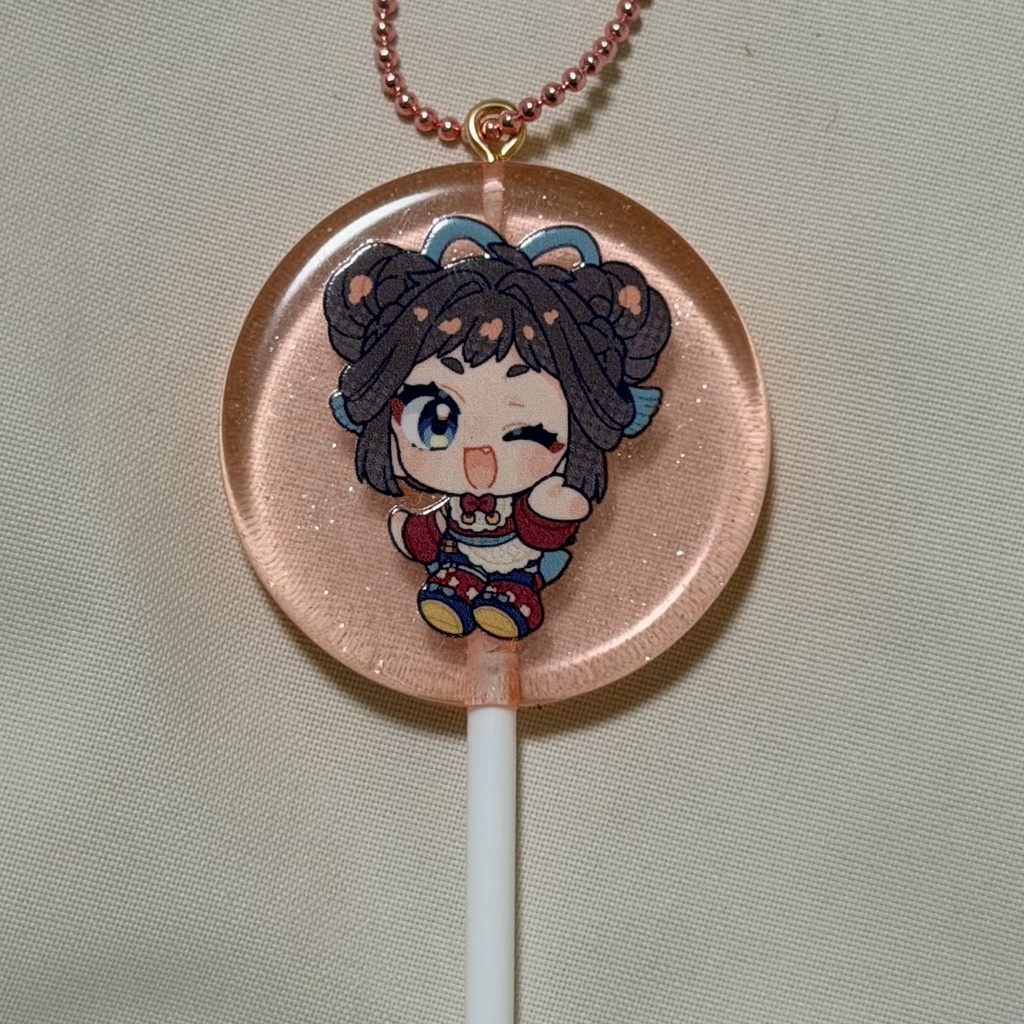 条波まえペロキャンアクキー　ぴんく