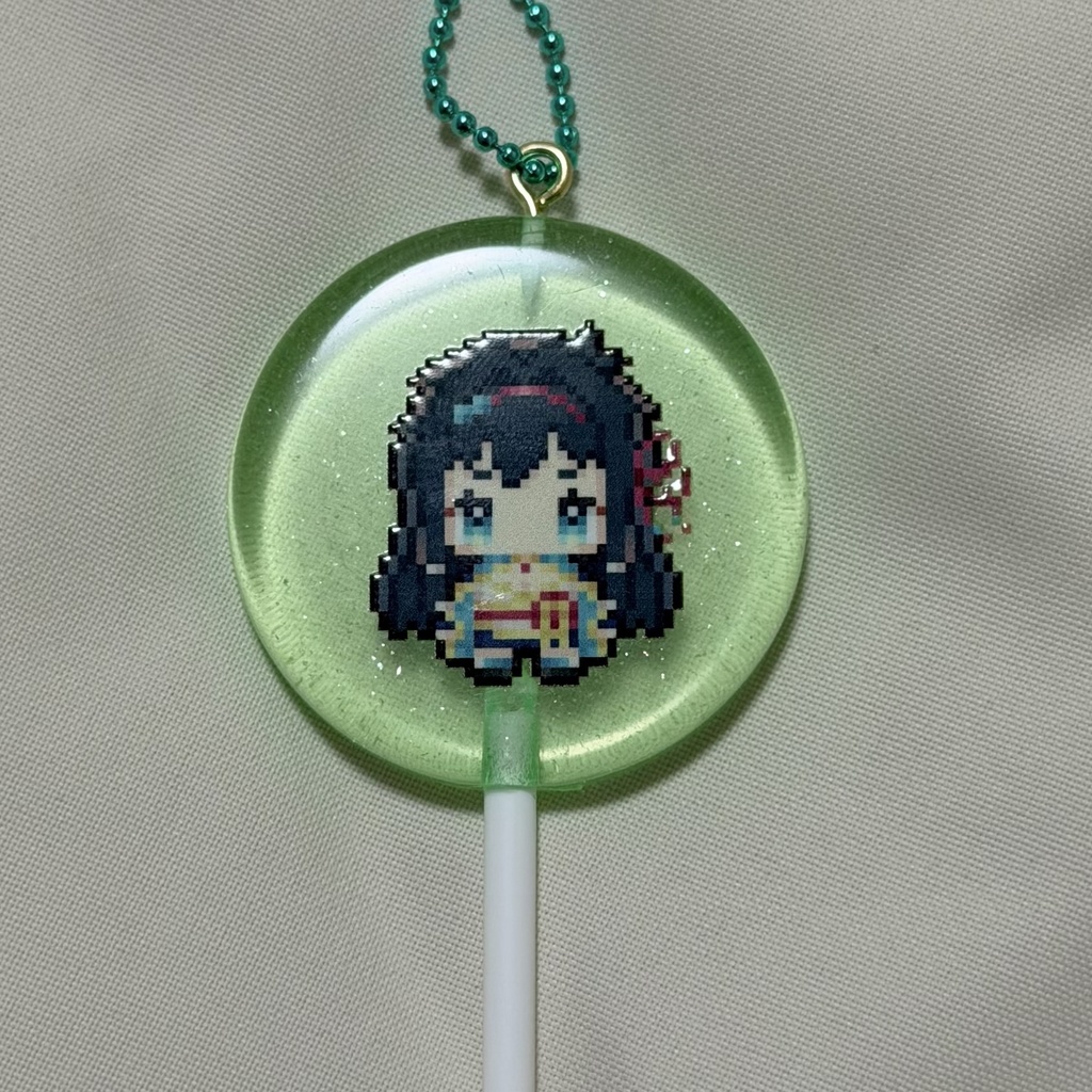 条波まえペロキャンアクキー　みどり