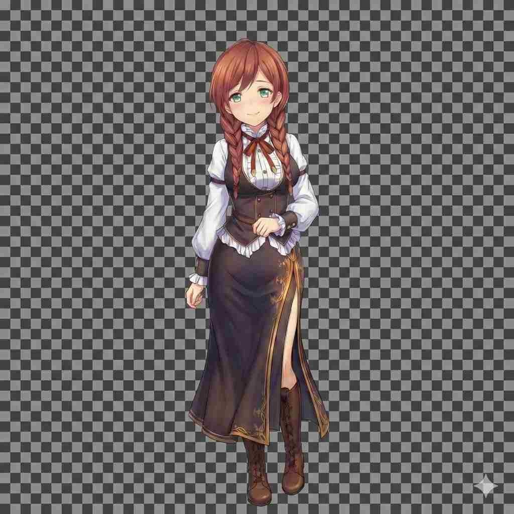 ギルド受付・看板娘 立ち絵(表情16種)透過PNG