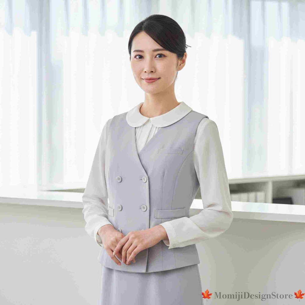 仕事用 女性人物素材セット 8枚(受付・事務)ライトグレー統一|JPG 2000px