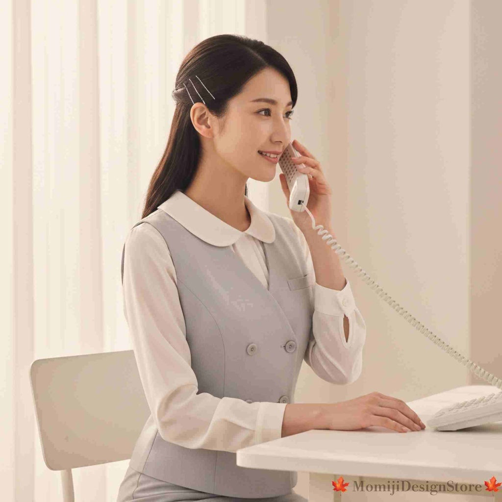 仕事用 女性人物素材セット 8枚(受付・事務)ライトグレー統一|JPG 2000px