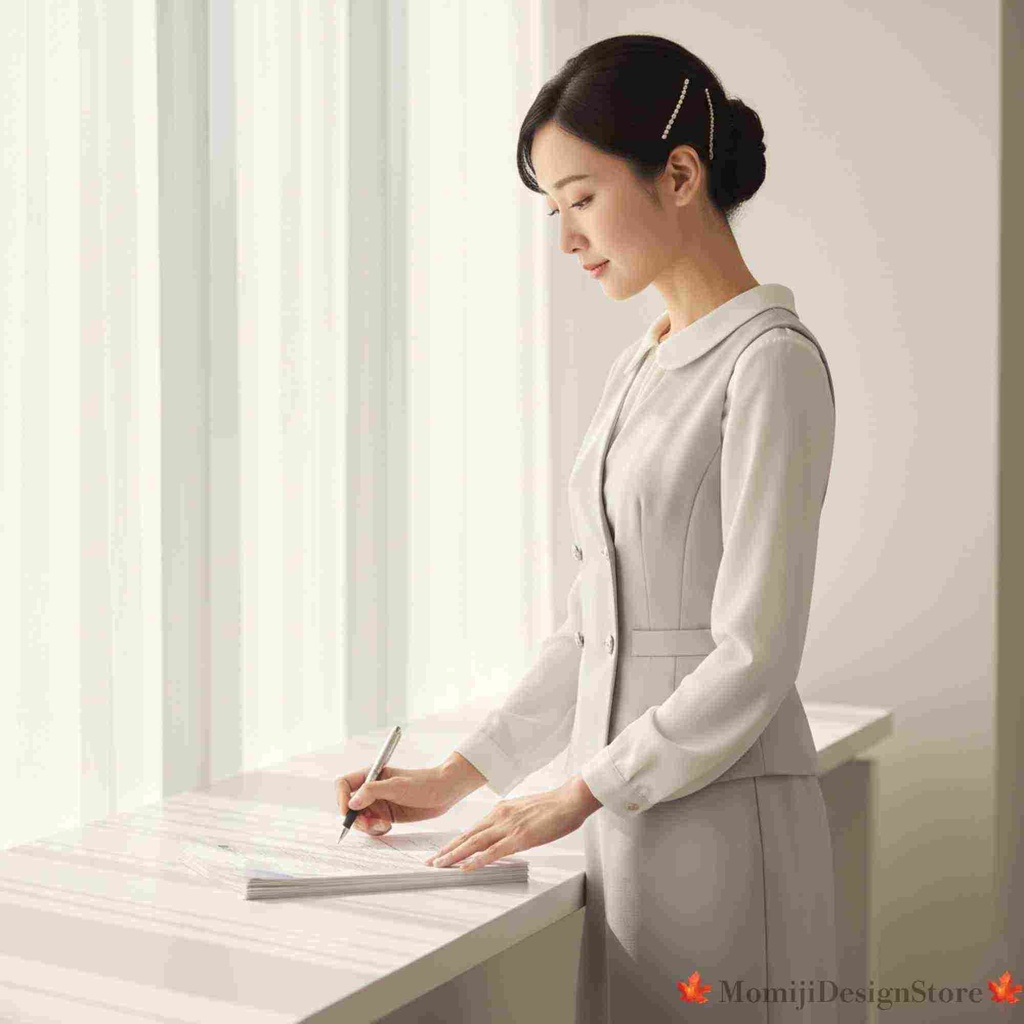 仕事用 女性人物素材セット 8枚(受付・事務)ライトグレー統一|JPG 2000px